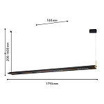 Подвесной светильник линейный вытянутой формы с черным матовым корпусом и золотистыми акцентами Line Pendant варинант исполнения - 2 | Loft Concept в Ульяновске