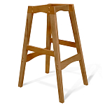 Барный стул со спинкой и подлокотниками на 4-х деревянных ножках Кремовый Велюр Ava Charm варинант исполнения - 5 | Loft Concept в Ульяновске