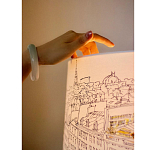 Настольная лампа с принтом на белом тканевом абажуре Roof Garden Lamp варинант исполнения - 1 | Loft Concept в Ульяновске