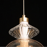 Подвесной светильник с вертикальной композицией из прозрачных и янтарных стеклянных шаров и ромбов Gabriel Scott Luna варинант исполнения - 19 | Loft Concept в Ульяновске