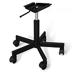 Стул с мягкой серой обивкой из велюра и подъемно-поворотным механизмом на черных колесиках Harper Gray варинант исполнения - 4 | Loft Concept в Ульяновске