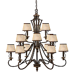 Люстра бронзового цвета с бежевыми абажурами из органзы в классическом стиле Hinkley варинант исполнения - 1 | Loft Concept в Ульяновске