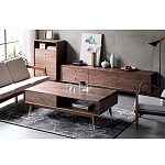 Кофейный стол из дерева с ящиком и нишей для хранения Coffee Walnut Table варинант исполнения - 2 | Loft Concept в Ульяновске