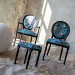 Полукресло из массива бука бирюзовое с изображением птиц и цветов Turquoise Chinoiserie Garden Chair варинант исполнения - 7 | Loft Concept в Ульяновске