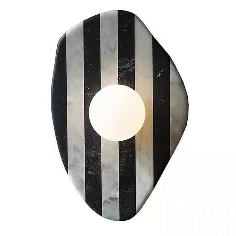 Бра полосатое из мрамора Shaw Marble Lighting Черно-белый Прозрачный Красный Бра полосатое из мрамора Shaw Marble Lighting Черно-белый Прозрачный Красный в Ульяновске | Loft Concept