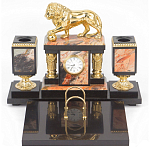 Настольный письменный набор из яшмы и долерита с декором виде льва Manager Organizer варинант исполнения - 1 | Loft Concept в Ульяновске