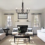 Люстра черного цвета ручной работы с канделябрами и переплетенной проволочной драпировкой Elstead Lighting варинант исполнения - 6 | Loft Concept в Ульяновске