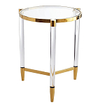 Золотой приставной столик с круглой стеклянной столешницей Weightless Table варинант исполнения - 3 | Loft Concept в Ульяновске