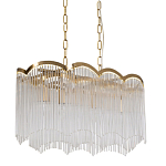 Люстра прямоугольная на цепях с прозрачными трубками и волнистым краем Nembus варинант исполнения - 1 | Loft Concept в Ульяновске