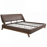 Кровать двуспальная с изголовьем из экокожи шоколадно-коричневого цвета Modern Look варинант исполнения - 2 | Loft Concept в Ульяновске