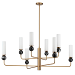 Люстра на штанге с 8-ю цилиндрическими матовыми плафонами и шарами из камня Orb Essence варинант исполнения - 4 | Loft Concept в Ульяновске