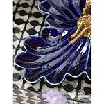 Менажница темно-синяя фарфоровая с бронзовой фигуркой ангела Eden Garden варинант исполнения - 4 | Loft Concept в Ульяновске