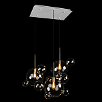 Люстра подвесная 3 лампы с прозрачными стеклянными шарами и золотыми деталями Giopato & Coombes варинант исполнения - 4 | Loft Concept в Ульяновске