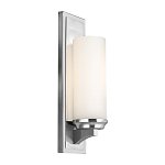 Бра для ванных комнат с белым цилиндрическим плафоном на прямоугольном основании цвета хром Feiss варинант исполнения - 1 | Loft Concept в Ульяновске