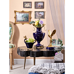 Ваза темно-синего цвета из фарфора с бронзовыми стрекозами Eden Garden porcelain and bronze варинант исполнения - 4 | Loft Concept в Ульяновске