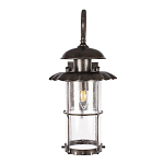 Уличный настенный светильник с цилиндрическим плафоном и изогнутым кованым каркасом Elysian Lanterns варинант исполнения - 2 | Loft Concept в Ульяновске