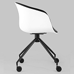 Офисное кресло из пластика с мягким сиденьем Eggshell Black варинант исполнения - 3 | Loft Concept в Ульяновске