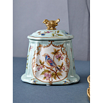 Шкатулка голубого цвета с рисунком и состаренным эффектом Eden Garden варинант исполнения - 4 | Loft Concept в Ульяновске