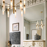 Люстра золотая с 16-ю тонкими цилиндрическими плафонами Shoulders варинант исполнения - 2 | Loft Concept в Ульяновске