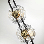 Подвесной светильник с 2-мя прозрачными стеклянными плафонами и золотистыми центральными вставками Virelia  варинант исполнения - 6 | Loft Concept в Ульяновске