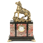 Часы настольные из натурального камня с декором в виде коня Horse Stone Clock варинант исполнения - 3 | Loft Concept в Ульяновске