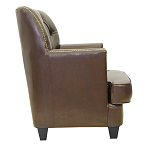 Кресло кожаное c мягкими подлокотниками на 4-х деревянных ножках из массива березы Joseph Armchair brown варинант исполнения - 1 | Loft Concept в Ульяновске