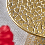 Журнальный столик с конусообразной основой и текстурной поверхностью золотого цвет Ethnic Metal варинант исполнения - 2 | Loft Concept в Ульяновске