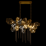 Люстра подвесная с 22-мя гранёными стеклянными плафонами с вертикальными подвесками Gilded Mirage  варинант исполнения - 3 | Loft Concept в Ульяновске