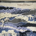 Современное ткачество гобелен в синих оттенках Blue Undine II варинант исполнения - 1 | Loft Concept в Ульяновске