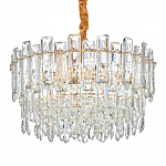 Круглая люстра с хрустальными подвесками на золотистом каркасе Gorgeous Crystal Light варинант исполнения - 4 | Loft Concept в Ульяновске