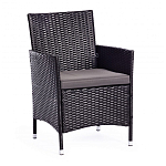 Обеденный комплект из искуственного ротанга Vintara черный варинант исполнения - 7 | Loft Concept в Ульяновске