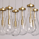 Люстра с 9-ю прозрачными стеклянными плафонами в форме капли Lucid Rain  варинант исполнения - 4 | Loft Concept в Ульяновске