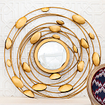 Зеркало в круглой раме украшенной раковинами с жемчугом Pearl in the Gleam варинант исполнения - 2 | Loft Concept в Ульяновске