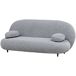 Двухместный диван с мягкой обивкой из ткани серый на деревянных ножках Michael Sofa Grey варинант исполнения - 2 | Loft Concept в Ульяновске