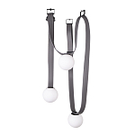 Подвесной светильник с серыми кожаными ремнями и белыми стеклянными плафонами в виде шаров Flos Wireline Lighting варинант исполнения - 3 | Loft Concept в Ульяновске