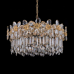 Люстра круглая с декоративными элементами в виде крупных хрустальных цветов Palace Gardens варинант исполнения - 2 | Loft Concept в Ульяновске