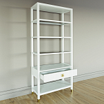 Стеллаж Elsa Dreams White со стеклянными полками и ящиком варинант исполнения - 3 | Loft Concept в Ульяновске