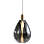 Подвесной светильник со стеклянным плафоном в форме капли дымчатого цвета NAOMI drop smoke варинант исполнения - 3 | Loft Concept в Ульяновске