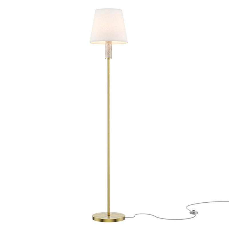 Напольный светильник Lira E27 Латунь Белый Серый в Ульяновске | Loft Concept 