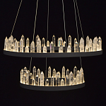 Люстра с двумя кольцами черного цвета с хрустальными элементами QUARTZ CRYSTAL варинант исполнения - 5 | Loft Concept в Ульяновске
