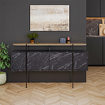 Комод с цветом фасада черный мрамор с деревянной столешницей на металлических ножках HANLEY CONSOLE HITIT BENDIR варинант исполнения - 1 | Loft Concept в Ульяновске