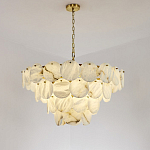 Люстра подвесная четырехъярусная с подвесками в форме дисков Cryptocrystalline Stone варинант исполнения - 7 | Loft Concept в Ульяновске