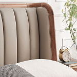 Кровать двуспальная с мягким изголовьем Moon Walnut Bed варинант исполнения - 6 | Loft Concept в Ульяновске