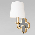 Бра с белым текстильным абажуром и фигурным основанием с зеркальной вставкой Vitorino варинант исполнения - 1 | Loft Concept в Ульяновске