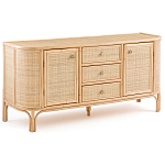 Длинный комод из ротанга с дверцами и ящиками Simone Rattan Chest of Drawers варинант исполнения - 2 | Loft Concept в Ульяновске