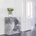 Дизайнерский журнальный стол квадратной формы с круглой нишей Guxawar варинант исполнения - 2 | Loft Concept в Ульяновске