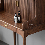 Туалетный стол деревянный с ящиком и зеркалом Moon Walnut Furniture варинант исполнения - 4 | Loft Concept в Ульяновске