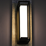 Уличный настенный светильник прямоугольный с чёрной рамкой Geometric Glow варинант исполнения - 2 | Loft Concept в Ульяновске