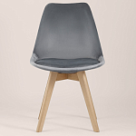 Стул с мягким велюровым сиденьем Arvika Grey варинант исполнения - 3 | Loft Concept в Ульяновске