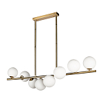 Люстра на штанге с 8-ю белыми шарообразными плафонами Bubble Chandelier варинант исполнения - 2 | Loft Concept в Ульяновске